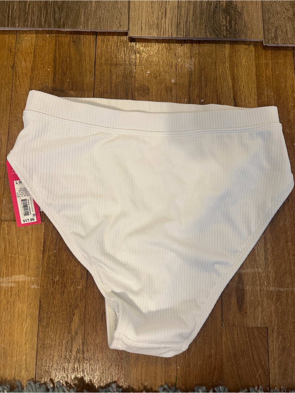 White Ribbed High-Leg Bikini Bottoms- Target - Picture 3 of 3
